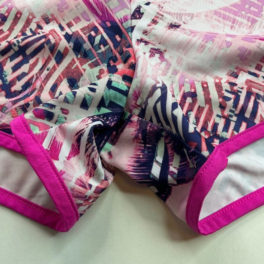Athletic Works Pink Tropical Romper Kids Sz L 10-12 Crisscross Back AWG29S200BH
